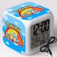 thumbnail image 2 of Reloj despertador Pokemon Go con luz nocturna, reloj despertador cambiante de colores con luz de Flash LED, modelo de Pikachu, juguete para niños, regalo para estudiantes, caliente, 2 of 4