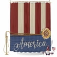thumbnail image 2 of Independence Day Shower Curtain, 72" x 84", Freedom Red Blue Stripes Sunflower Waterproof Bathroom Curtain Washable Shower Curtain Set with 12 Hooks, 2 of 9