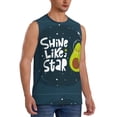 thumbnail image 2 of Kdxio Avocado in Space1 for Men's Muscle T-shirt,Sleeveless for Workout Running Athletic Gym Lounge Casual, 2 of 7