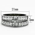 thumbnail image 2 of Womens Silver Ring High polished (no plating) 316L Stainless Steel Ring with AAA Grade CZ in Clear TK1321, 2 of 4