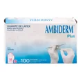 thumbnail image 3 of Guantes descartables Ambiderm Plus color rosa talla M látex con polvo x 100 unidades, 3 of 3