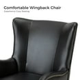 thumbnail image 4 of Faux Leather Armchair with Removable Cushion Contemporary Wingback Accent Chair for Living Room Bedroom,Black, 4 of 10