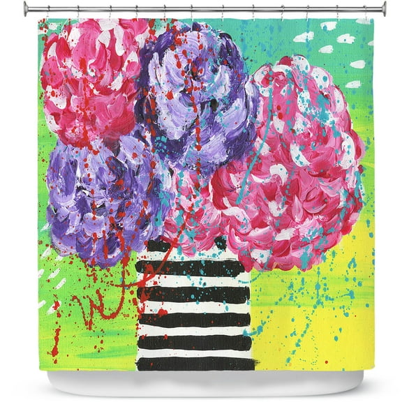 Shower Curtains 70" x 73" from DiaNoche Designs by Shay Livenspargar - Hydrangea Happiness