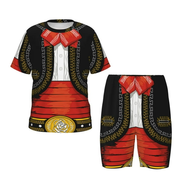 Balery CHARRO SUIT Conjunto de Pijama Infantil de Manga Corta con Estampado – Ropa de Dormir de Algodón Suave-XX-Large