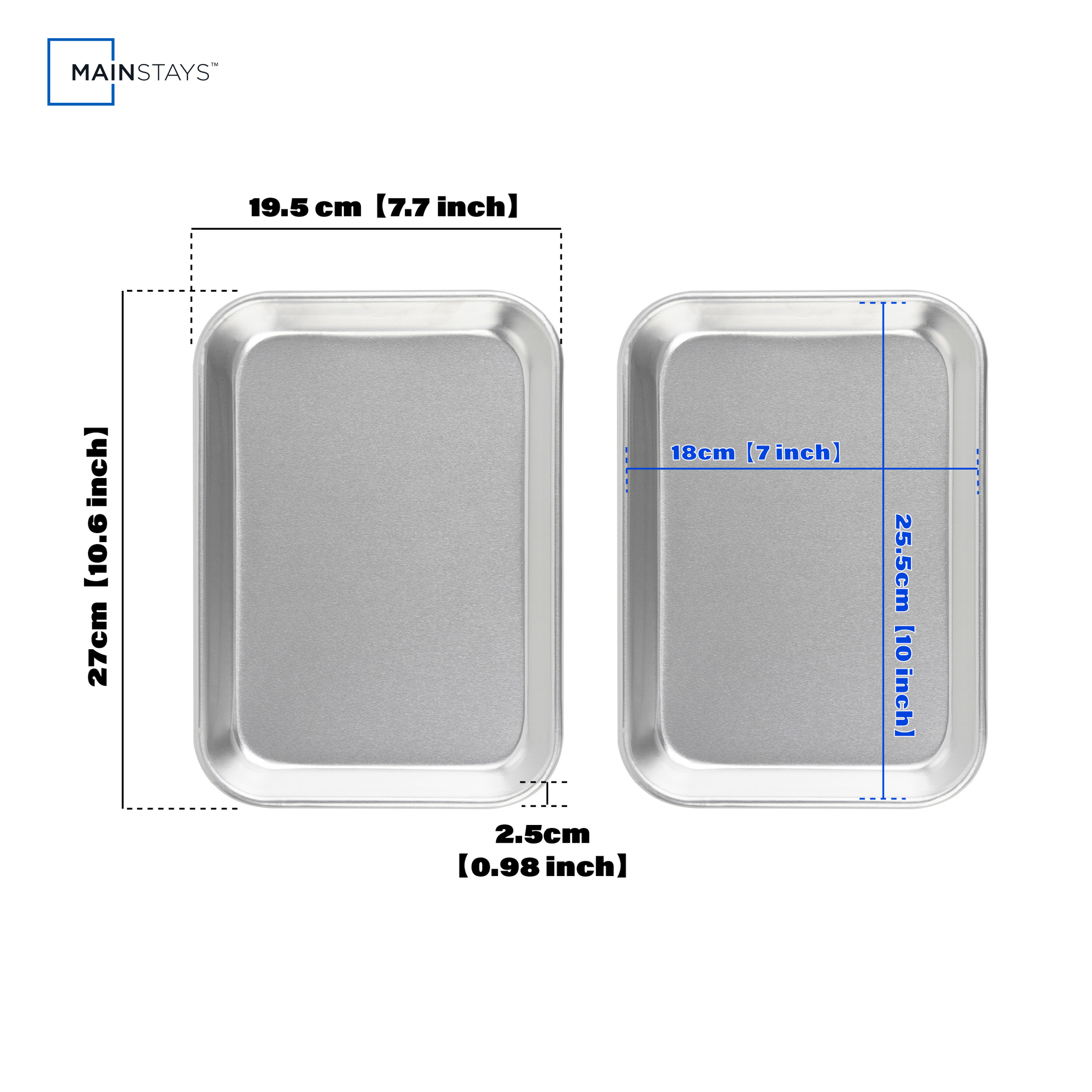 Mainstays 2-Piece Aluminum Baking Sheet Set, 7" x 10" photo 3