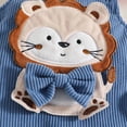 thumbnail image 6 of Tisuna Girls Fall Outfit Set Kids Comfortable Long Sleeve Crew Neck Lion Print Romper And Suspender Pants Hat Outfits Children'S 3 Pieces Casual Wear Clothes Set Size 6-12 Months, 6 of 8