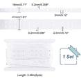 thumbnail image 2 of 6 Yards 2-Row Plastic Snap Button Tape Sewing Fastener Polyester Tape White 41x0.2mm Hole: 2.5mm & 18x0.2mm Pin: 3mm, 2 of 6