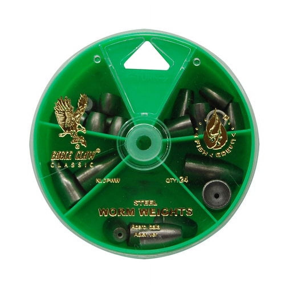 (2 pack) Eagle Claw Worm Weight Assortment, Steel, 34 Piece