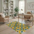 thumbnail image 2 of ODIKA 4'x6' Green Yellow Retro Geometric Design Washable Area Rug Bold Mid-Century Modern Pattern for Bedroom, Reading Nook, Pet Friendly & Non-Shedding, 2 of 7