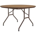 thumbnail image 3 of Correll 48"W x 48"D Melamine Top Folding Table in Medium Oak, 3 of 7
