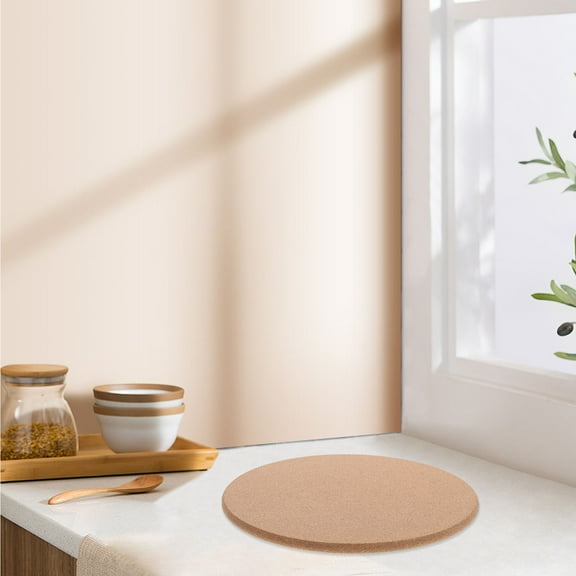 Masteelf 4PCS Cork Trivets for Hot Dishes Plates Kitchen Countertops Round Cork Coaster Cork Placemats Cork Pads for Hot Pots Pans