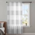 thumbnail image 4 of Grey Plaid Sheer Curtains 45 Inches Long, Spring Summer Farmhouse Buffalo Checkered Light Filering Curtains, Breathable Simi Curtain Privacy Drapes for Kitchen Bathroom Small Window Treatment, 4 of 9