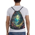 thumbnail image 4 of Defioc Enchanted Forest Butterfly A for Drawstring Backpack Sports Gym Bag for Women Men Children Adult Sackpack Yoga Bag for Wet Swimming,Gym,and Workout Gear -Small, 4 of 9