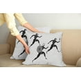 thumbnail image 2 of Ambesonne Retro Throw Pillow Cover 2 Pack, Spartan Runners Body, 16", Pale Grey Black, 2 of 7