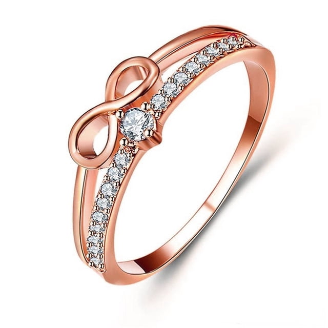 Pulsera estilo Agete Anillo de compromiso de boda chapado en oro rosa con 8 palabras ilimitadas para mujer