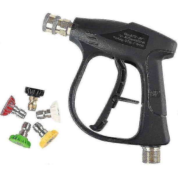 Pressure Washer Gun With 5 Water Nozzles, 3000 Psi, High Pressure Gun M22 External Thread Suitable For Mechanical Equipment, Floors, Walls, Windows
