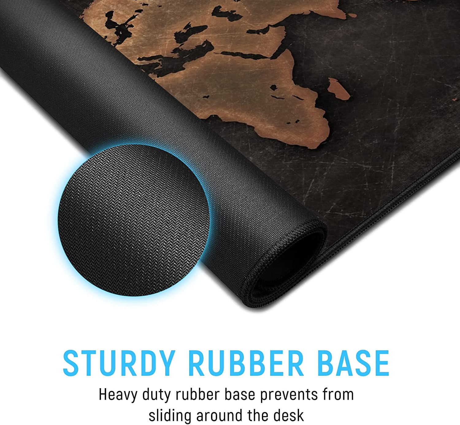 Large Gaming Mouse Pad with Stitched Edges, Extended Mousepad with Personalized Design for Gamer, Office & Home, Extended Size 35.4 X 15.7X 0.12 inches - Retro Contour Map