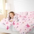 thumbnail image 3 of Erosebridal Princess Bow Girls Twin Bedding Sets 7-Piece, Spring Flower Bedding Comforter Set, Pink Reversible, 3 of 7