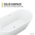 thumbnail image 6 of Anzzi FT-AZ8414 5.6 ft. Kosima Series Solid Surface Center Drain Freestanding Bathtub, Matte White, 6 of 8
