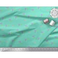 thumbnail image 3 of Soimoi Green Cotton Duck Fabric Leaves & Periwinkle Floral Print Fabric by the Yard 56 Inch Wide, 3 of 3