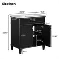 thumbnail image 3 of Huisuilinss 30 Inch Bathroom Vanity with Ceramic Sink, Bathroom Vanity Cabinet with 2 Doors and Drawers, Wooden Bathroom Sink Cabinet,Adjustable Shelves, Bathroom Vanities For Apartment, Dormitory, 3 of 8