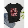 thumbnail image 2 of Camiseta de manga corta con eslogan para mujer, camisetas con gráficos "Love Vibes", camisetas deportivas informales para adultos, hombres, mujeres, adolescentes y jóvenes., 2 of 7