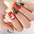 thumbnail image 2 of Riforla 24 Piece Christmas Wearable Snowflake Reindeer Santa False Nail Box Set（3ml） Fake Nails, 2 of 4