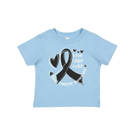 

Inktastic Love Care Cure Skin Cancer Awareness Black Ribbon Gift Baby Boy or Baby Girl T-Shirt