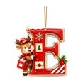 thumbnail image 2 of JeashCHAT Initial Letter Christmas Ornaments, Red Christmas Initial Ornaments Cute Reindeer Pendant Christmas Tree Hanging Decorations Xmas Gifts (E), 2 of 5