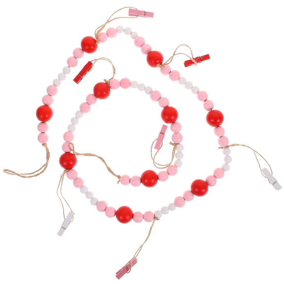 Hemoton Wall Hanging Photo Display Beads Garland Decorative Beads Garland with Photo Clips