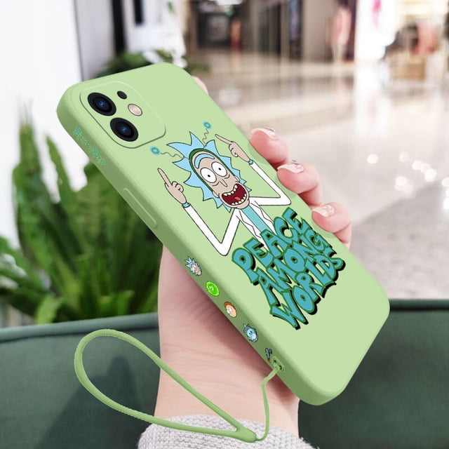Funda de silicona con dibujos animados para iPhone, carcasa con correa de mano, para modelos 14, 13, 12, 11 Pro Max, Mini, X, XR, XS MAX, SE20, 8, 7 Plus, 6, 6S Plus Fivean unisex