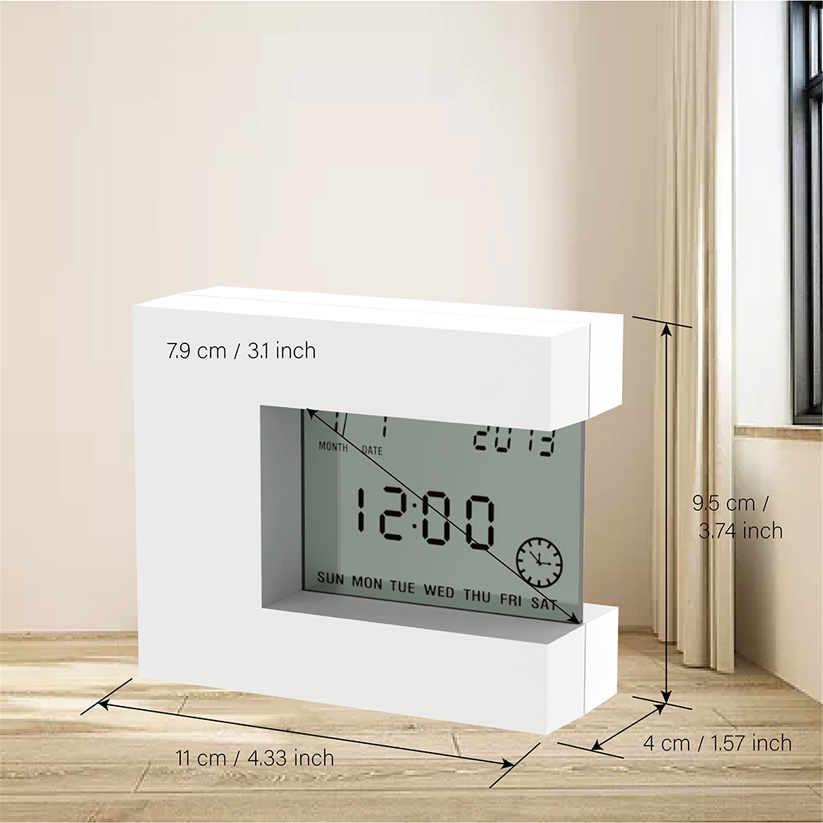 Countdown Timer Temperature Battery Operated Square Electronic Clock Home Desk Decoration With Digital Calendar Date Alarm