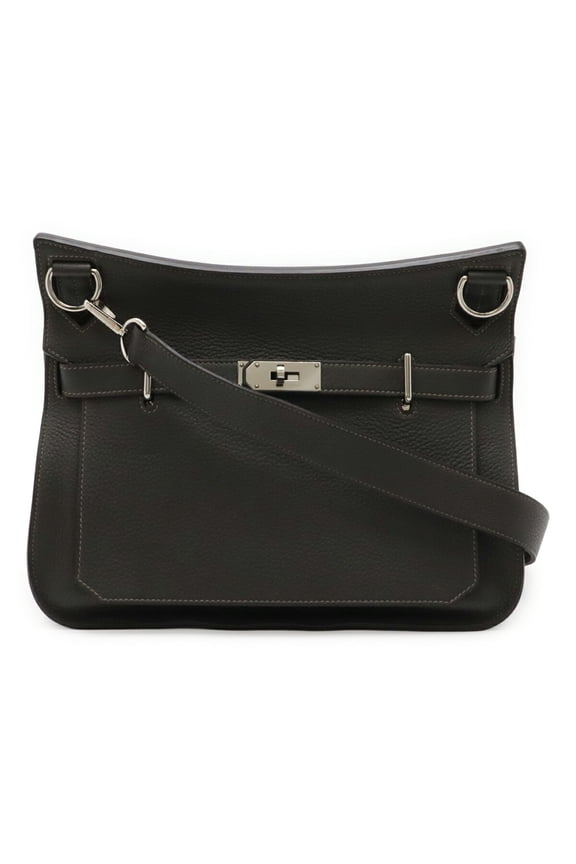 Pre-Owned HERMES Jypsiere 34 Shoulder Bag/Handbag, Togo Leather, Gray, O Stamp