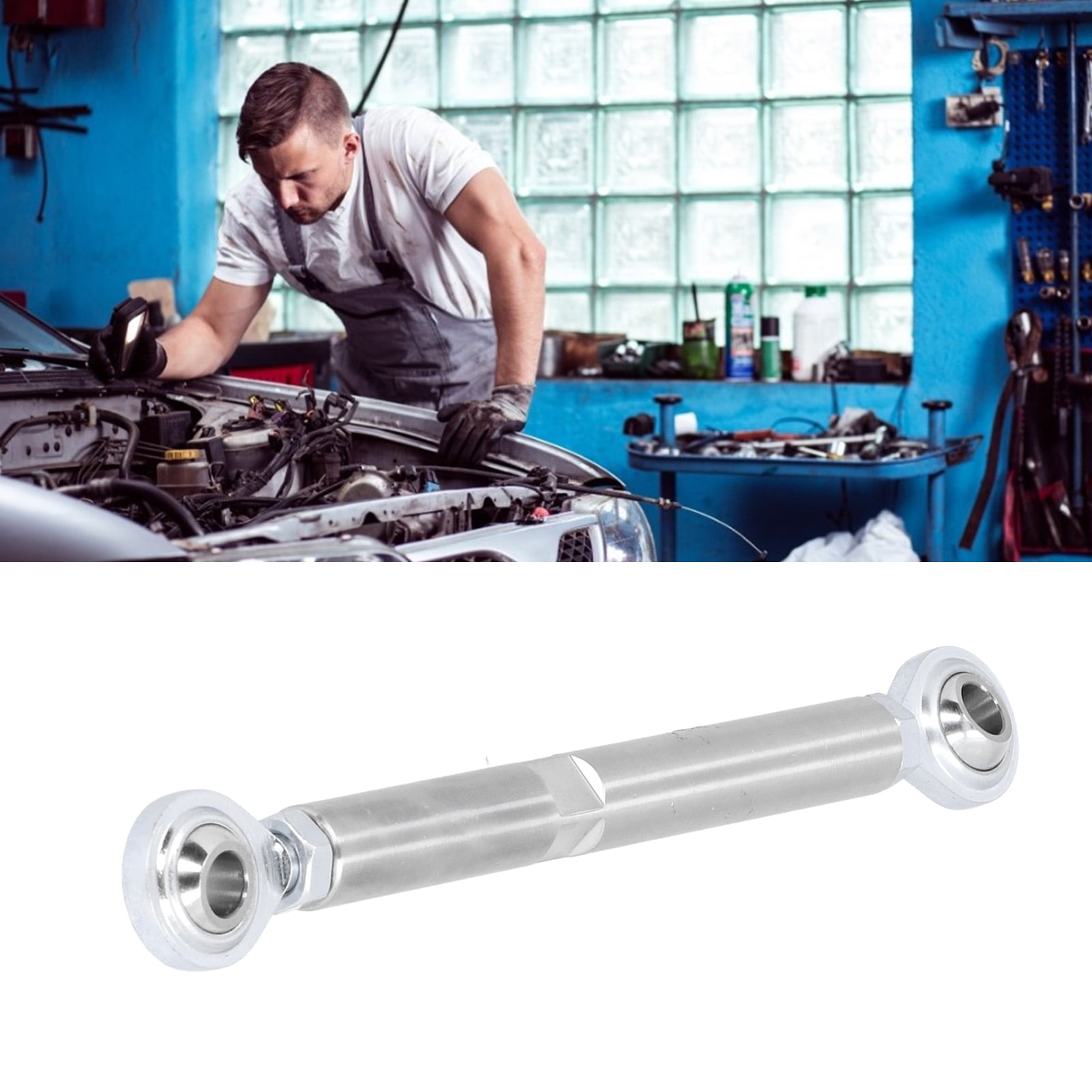 7-Inch Stainless Steel Alternator Tensioning Rod - Adjustable Bracket For SBC BBC 350 454 Chevy Engines