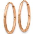 thumbnail image 3 of 14K Rose Gold 1.25mm Diamond-Cut Endless Hoop Earring (15.5 X 15.75) Made In Peru xy1257, 3 of 6