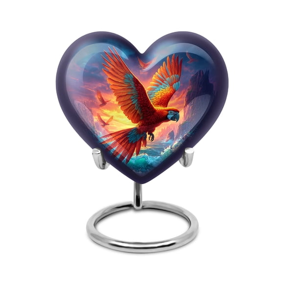 SABURIAL Parrot Urn - Cremation For Ashes - Decorative Urns - 3 Inch - Pack Of 1 - Keepsake For Ashes - Small Urns - Memorial Urn
