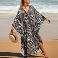 thumbnail image 5 of WTOBBY Women's Flowy Beach Cover-Up Dress Swimsuit Bikini Outerwear Lightweight Chiffon Swimsuit Cape for Tropical Vacation Swimwear,Light Brown One Size, 5 of 5