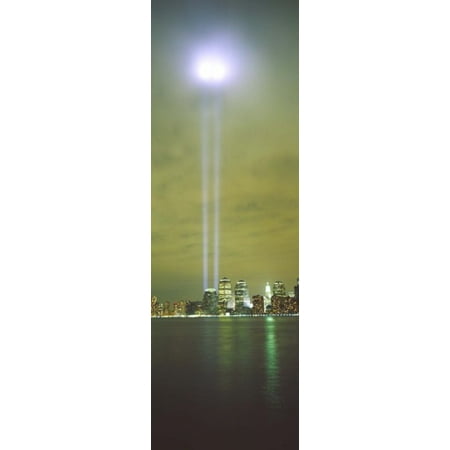 - Evening Towers Of Light Lower Manhattan NYC New York City New York State USA Canvas Art - Panoramic Images (18 x 6)