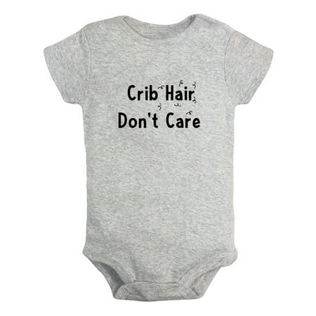 

Crib Hair Don t Care Funny Rompers For Babies Newborn Baby Unisex Bodysuits Infant Jumpsuits Toddler 0-12 Months Kids One-Piece Oufits (Gray 6-12 Months)