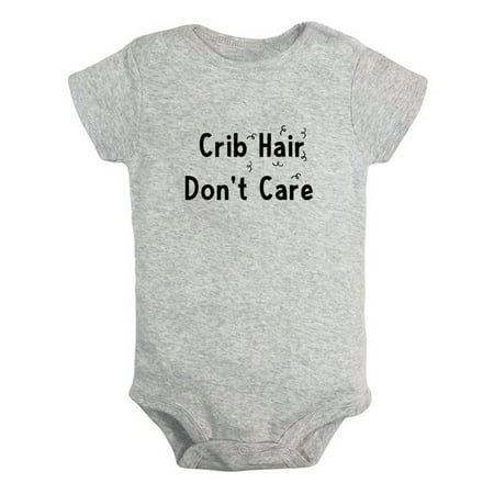 

Crib Hair Don t Care Funny Rompers For Babies Newborn Baby Unisex Bodysuits Infant Jumpsuits Toddler 0-12 Months Kids One-Piece Oufits (Gray 6-12 Months)