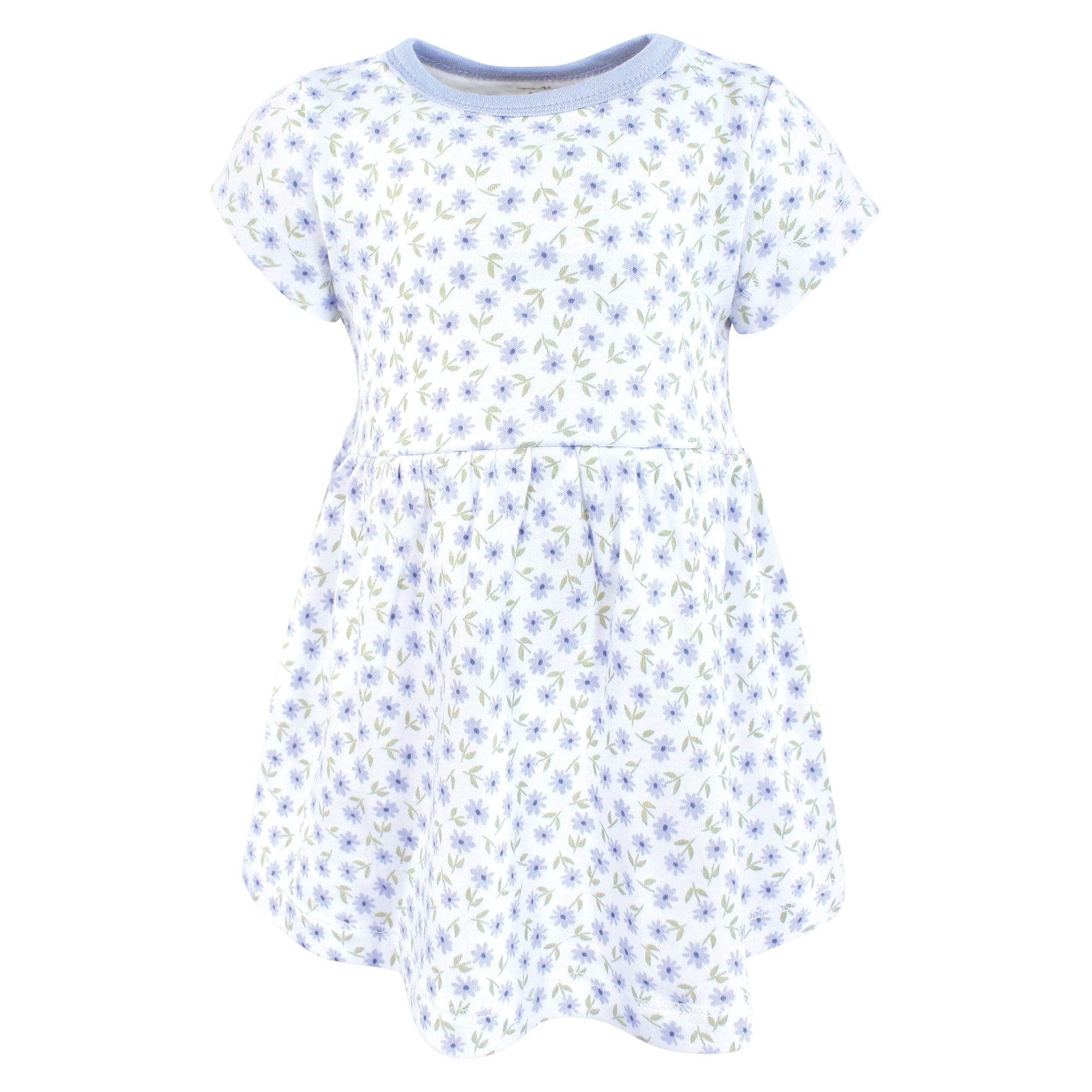Touched by Nature Girls Organic Cotton Short-Sleeve Dresses, Flower Market, 9-12 Months