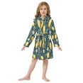 thumbnail image 6 of FORMRS Niños Bathrobe Unisex Hooded Robe Soft Plush Pajamas Sleepwear, Size 2-3T, Blue Floral Lemons, 6 of 7
