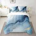 thumbnail image 2 of Dark Blue Marble Bedding Set For Adults Women,Abstract Marble Grain Bed In A Bag,Navy Blue Gradient Marbling King Comforter Set 7 Piece Watercolor Marble Art Bed Set, 2 of 5