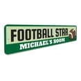 thumbnail image 3 of Football Player Sign, Kid Name Football Room Sign, Custom Football Star Sports Lover Aluminum Decor - 4x18 inches, 3 of 4