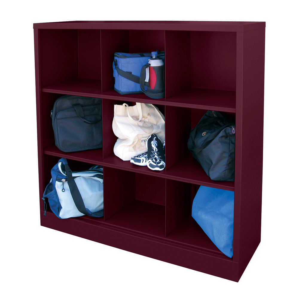 Cubby 46 in. x 52 in. Burgundy 9-Cube Organizer