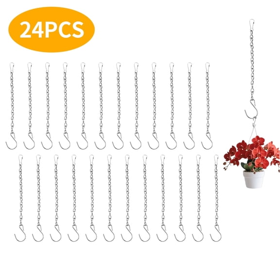 WLGJL 24 Pack Hanging Chain for Bird Feeders, Planters, Lanterns and Ornaments (9.5 Inch, Silver)