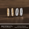 thumbnail image 3 of JeenMata Lab Grown Diamond Hoop Earrings - Round Cut Classic Hoop Earrings for Everyday Jewelry - White Gold Plating, 3 of 9