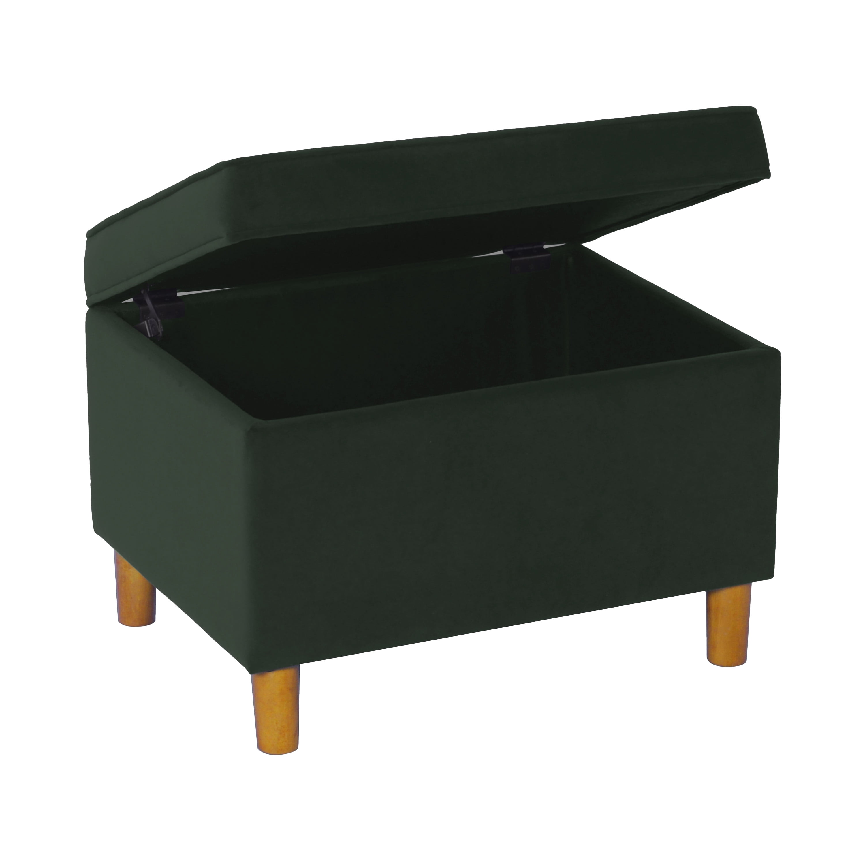 HomePop Dinah Storage Ottoman, Loden Green Velvet