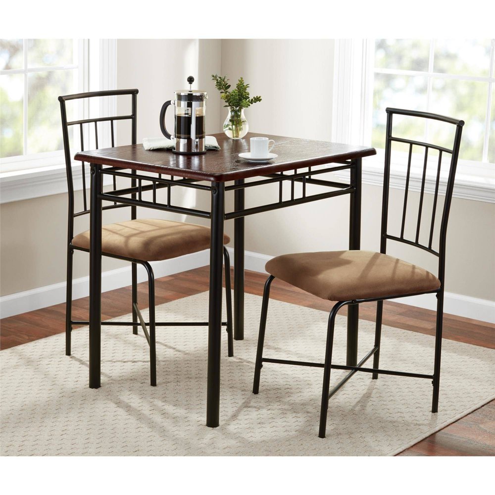 Mainstays 3-Piece Dining Set, Wood And Metal - Walmart.com - Walmart.com