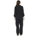 thumbnail image 3 of White Mark Women's 2-Piece Oversize Long Sleeve Button Down Cotton Linen Gauze Lounge Beach Set, 3 of 7